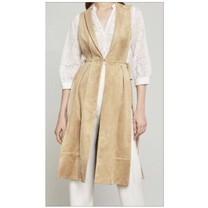 BCBGMaxAzria Gaia Faux-Suede Long Vest